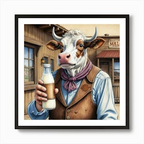 Cowboy Cow 7 Art Print