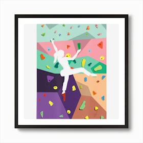 Wall Climbing Indoor Rock Climbers Action Sports Alpinism Art Print