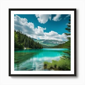 Blue Lake In The Mountains 16 Art Print