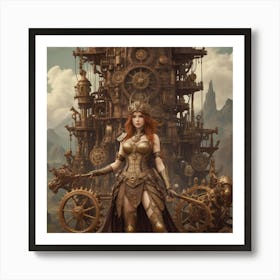 Steampunk Woman Art Print