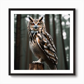 Owl In The Forest 13 Art Print