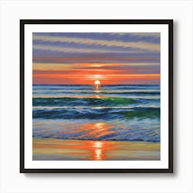 Sunset At The Beach Art Print