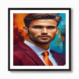 Man In Red Suit Art Print