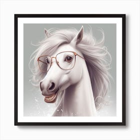 Eyeglassed Horse Art Print