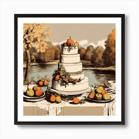 Autumn Wedding Cake Art Print