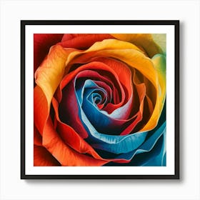 Rainbow Rose Art Print