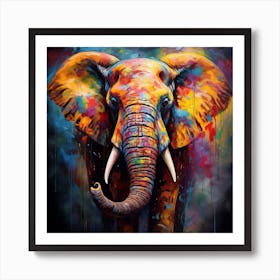 Colorful Elephant 1 Art Print