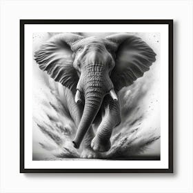 Elephant Running 1 Affiche