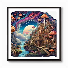 Mushroom City Art Print