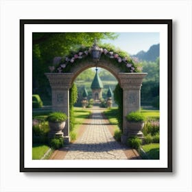 Archway In The Gardens Art Print