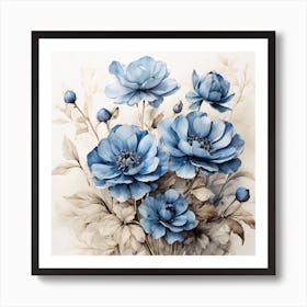 Blue Flowers Art Print