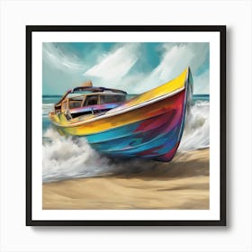 Boat On The Beach Art Print