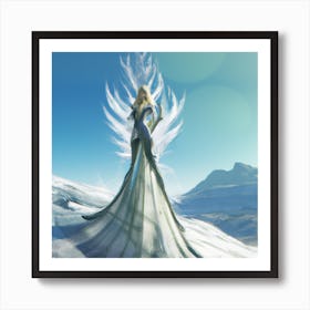 Ice Queen In A White Dress 003 Art Print