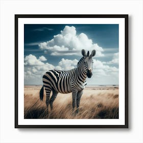 Zebra In The Grass Art Print