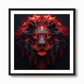 Armadiler Lion Futuristic Style Hyper Realistic Super Detailed 1 Art Print