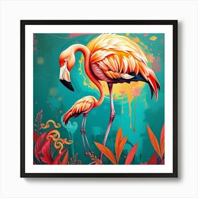 Flamingos 10 Art Print