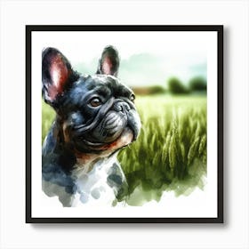 French Bulldog Watercolor Painting Art Print