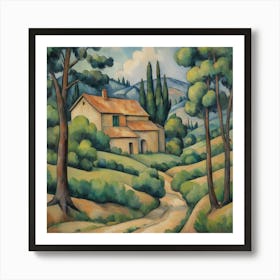 Rustic Romance Painting Inspired By Paul Cezanne Art P 1 Art Print