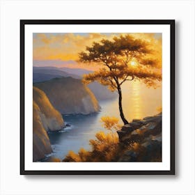 Lone Tree At Sunset 2 Art Print