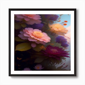 Flowers In The Sky Art Print