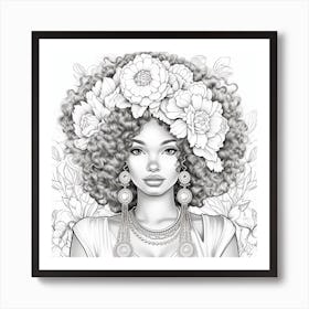 Afro Haired Girl Art Print