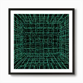 Futuristic Abstract Cubes Art Print