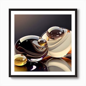 Abstract 3d Spheres Art Print