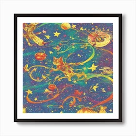 Cats In Space Art Print