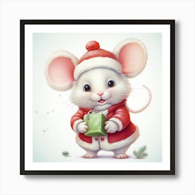 Santa Mouse 11 Art Print