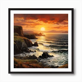 Sunset On The Coast Art Print