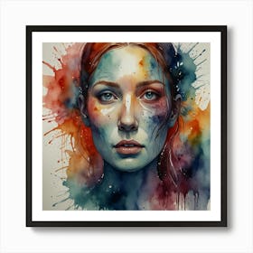 Watercolor Of A Woman 50 Art Print