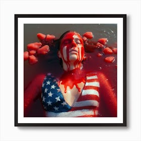 American Red waves Art Print