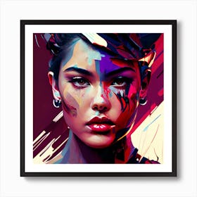 Painted Face Abstract Fine Art Style Art Print