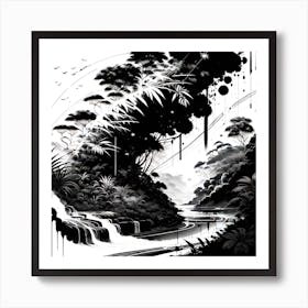 Black And White Painting 8 Art Print