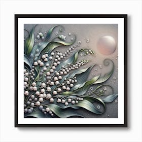 Pattern of lilies of the valley 2 Art Print