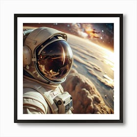 Astronaut In Space Art Print