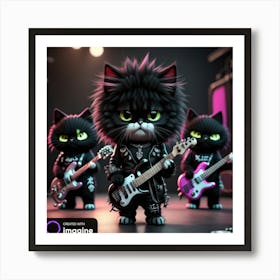 Rock Cats Art Print