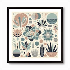 Scandinavian style, Flowers Art Print