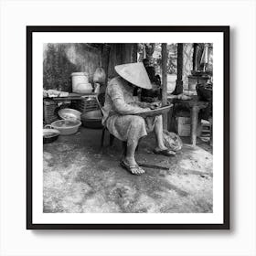 Vietnamese Market Square Art Print