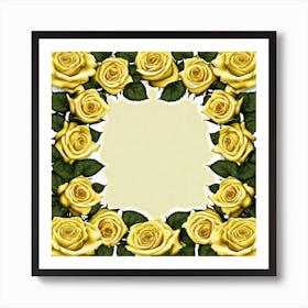 Yellow Roses Frame 15 Art Print