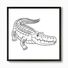 Crocodile Coloring Page Art Print