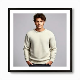 Mock Up Jumper Blank Plain Sweater Pullover Knit Cotton Wool Fleece Soft Comfy Cozy M (6) Art Print