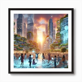 Futuristic Cityscape 3 Art Print