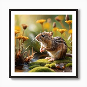 Mouse In The Grass Art Print