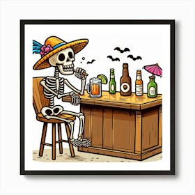 Skeleton Bar Art Print