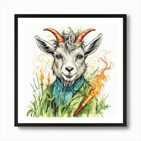 Goat With Horns 17 Art Print