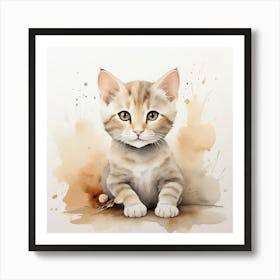 Watercolor Kitten 2 Art Print