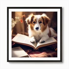 Libro Con Perro 222146236 Art Print