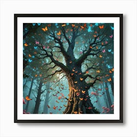 Tree Of BUTTERFLIES Art Print