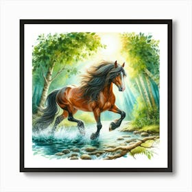 Horse In The Forest 1 Art Print